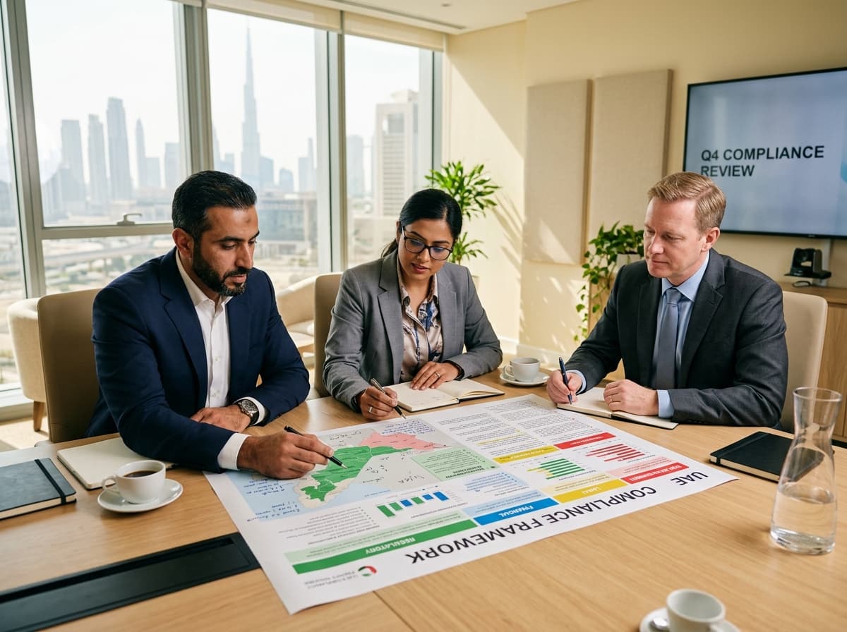 Delphi compliance audit team reviewing UAE regulatory framework